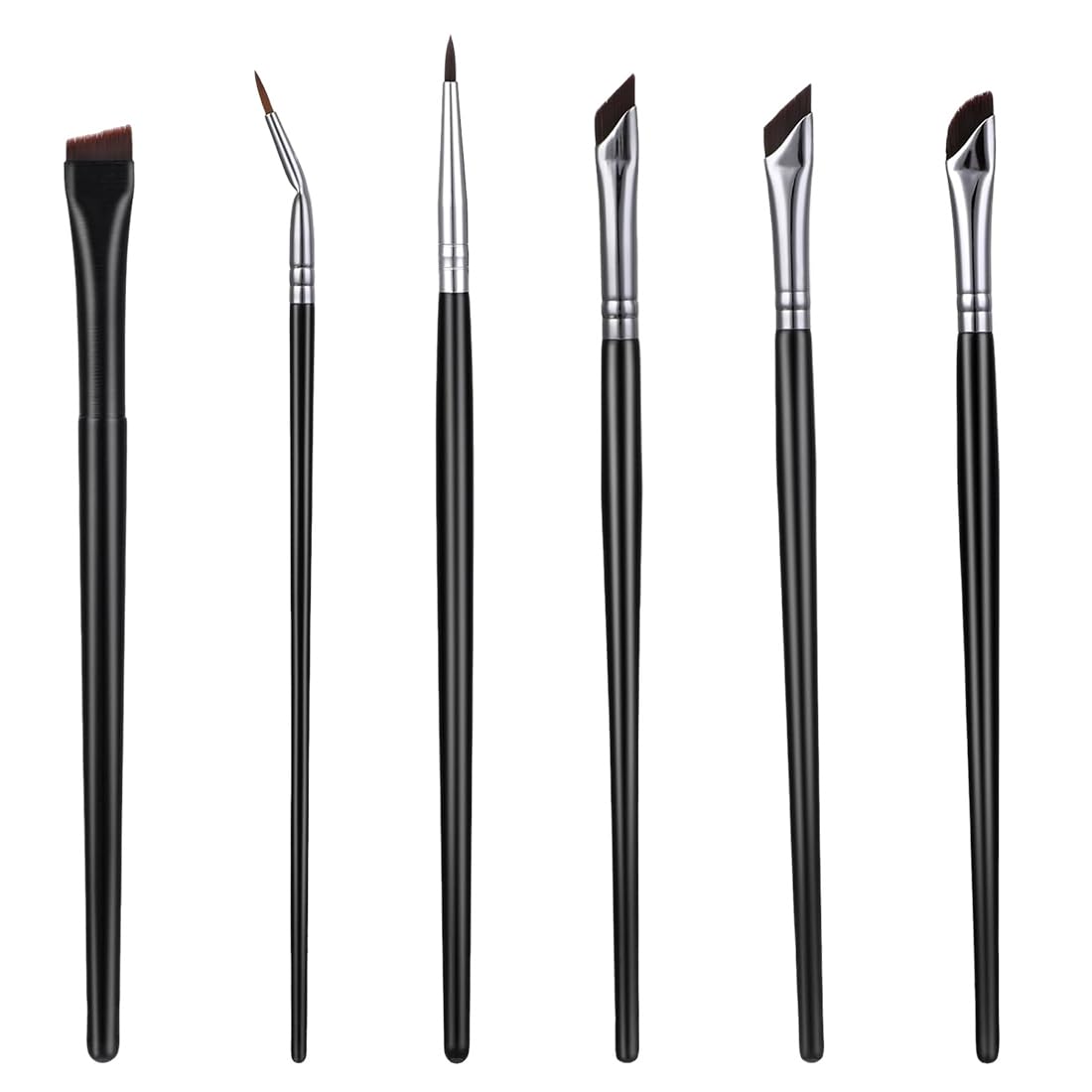 Set di 6 Pennelli per Eyeliner Professionali Pennello Angolato per Sopracciglia Pennello a Punta Sottile per Eyeliner Ombretto Correttore Perfetto per Principianti