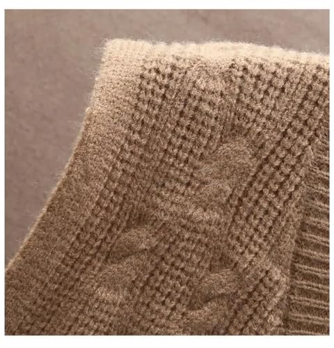 Men Middle Age Thicken V-Neck Sweater Vest Sleeveless Waistcoat Warm Knitted Loose Pullover Tops4