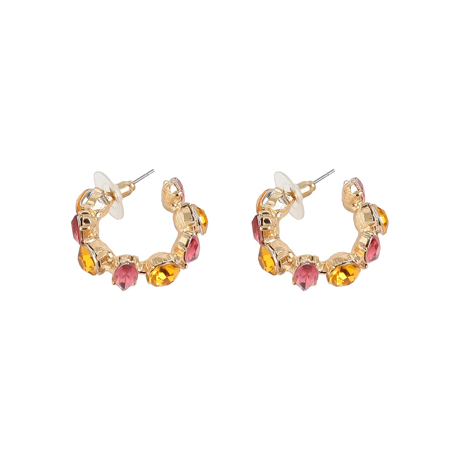 SOHI Gold plated Stones Hoop Earrings for women and girls, Bali Earrings For Women, fashion jewellery for women, fancy earrings for women, Light weight (4096) (B0BW5X8V82) Amazon Price History, Amazon Price Tracker
