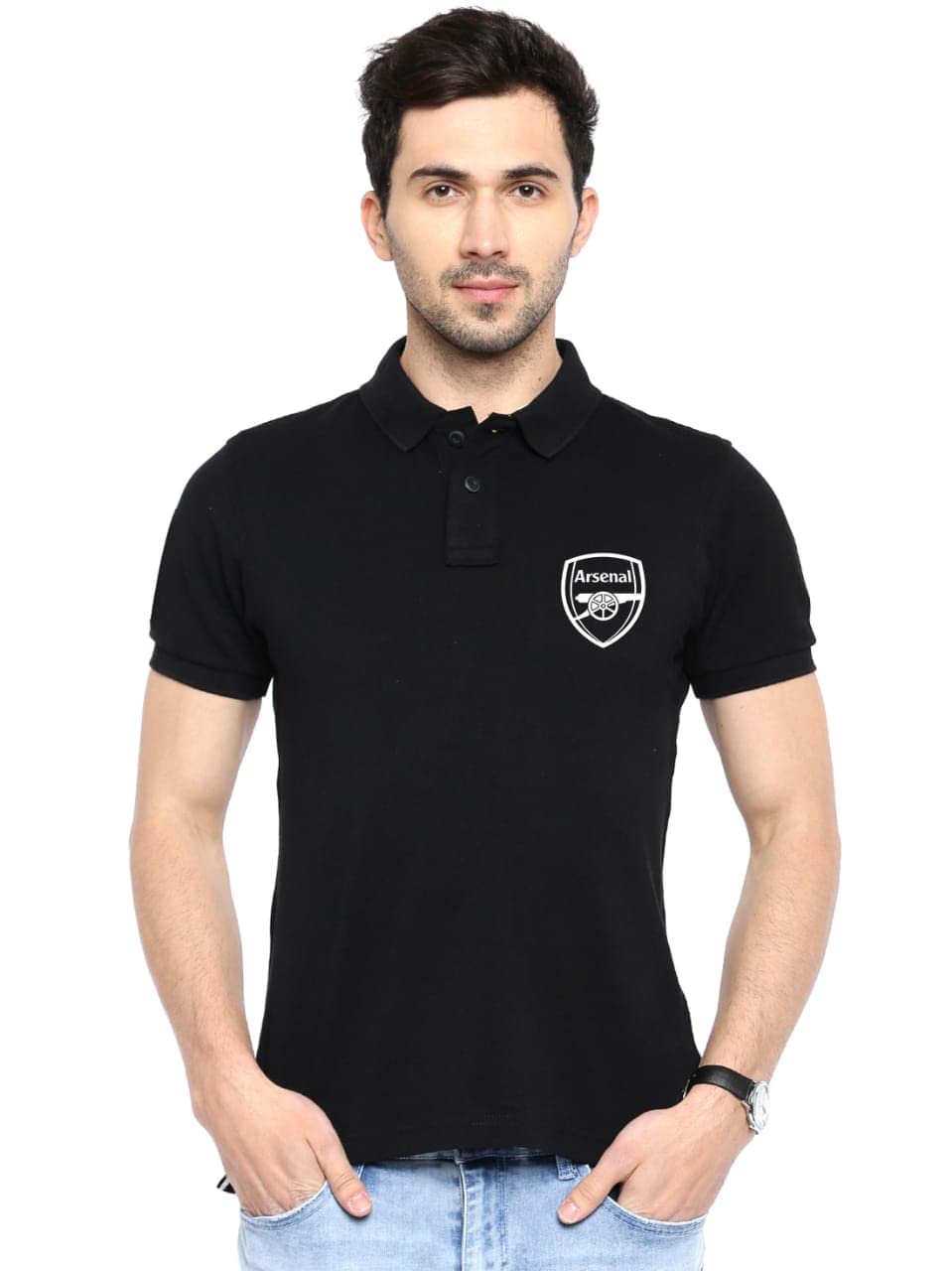 DEMAMD PRINTArsenal Polo t-Shirt Black Messi Liverpool Manchester United hlaf Sleeve t Shirt