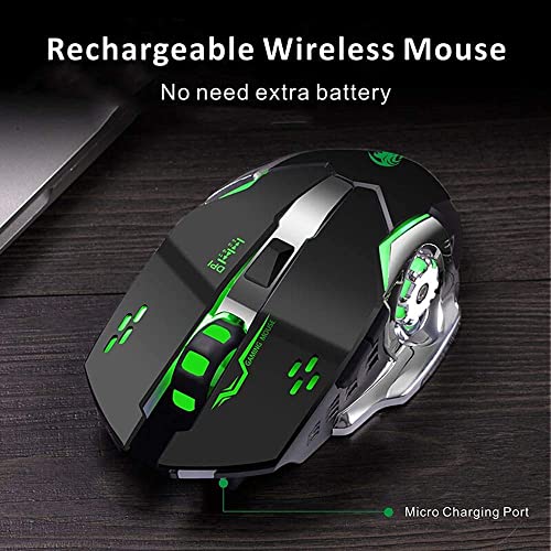Image of MICROWARE 2.4G Wireless Professional Gaming Mouse Rechargeable, Color Changing 6 Buttons DPI 800 /1200 /1600 for Pro Game Notebook, PC, Laptop, Computer, 15G Strong Acceleration