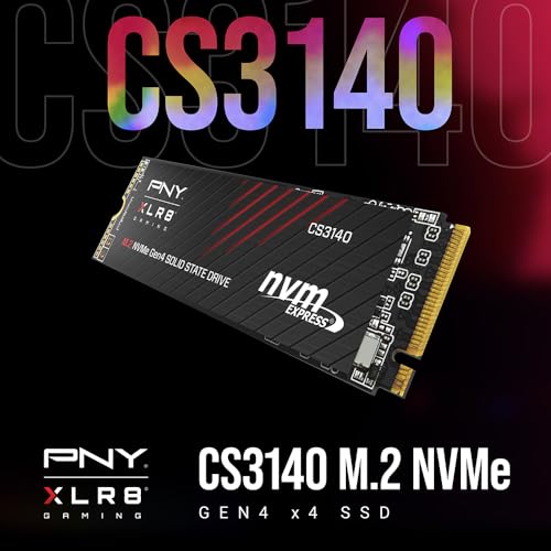 Image of PNY XLR8 Gaming CS3140 2TB PCIe Gen4 SSD - Up to 7500 /6850 MB /s, M.2 2280, 3D NAND - PS5 /PC /Laptop Upgrade for Gamers, Creators, and Heavy-Duty Setups - Internal Solid-State Drive - M280CS3140-2TB-RB