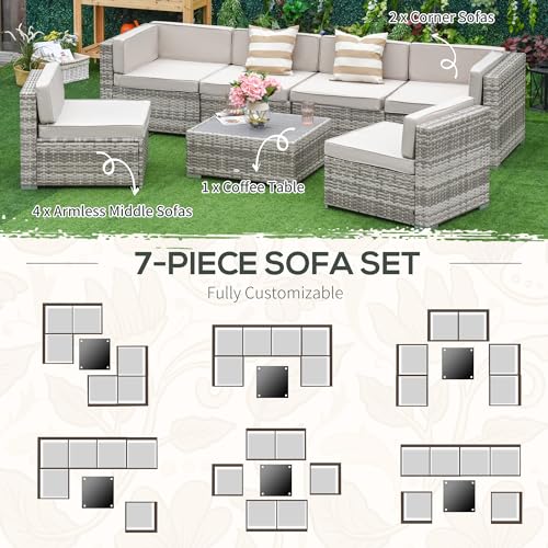 Outsunny US860-020V03WT0131 7-Piece Patio Furniture Set thumb #5