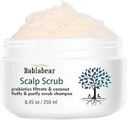 Bablabear Esfoliante esfoliante de couro cabeludo, tratamento de coceira no couro cabeludo para caspa, esfoliante sem sulfato para acalmar o couro cabeludo seco, escamoso, remove acúmulo, xampu
