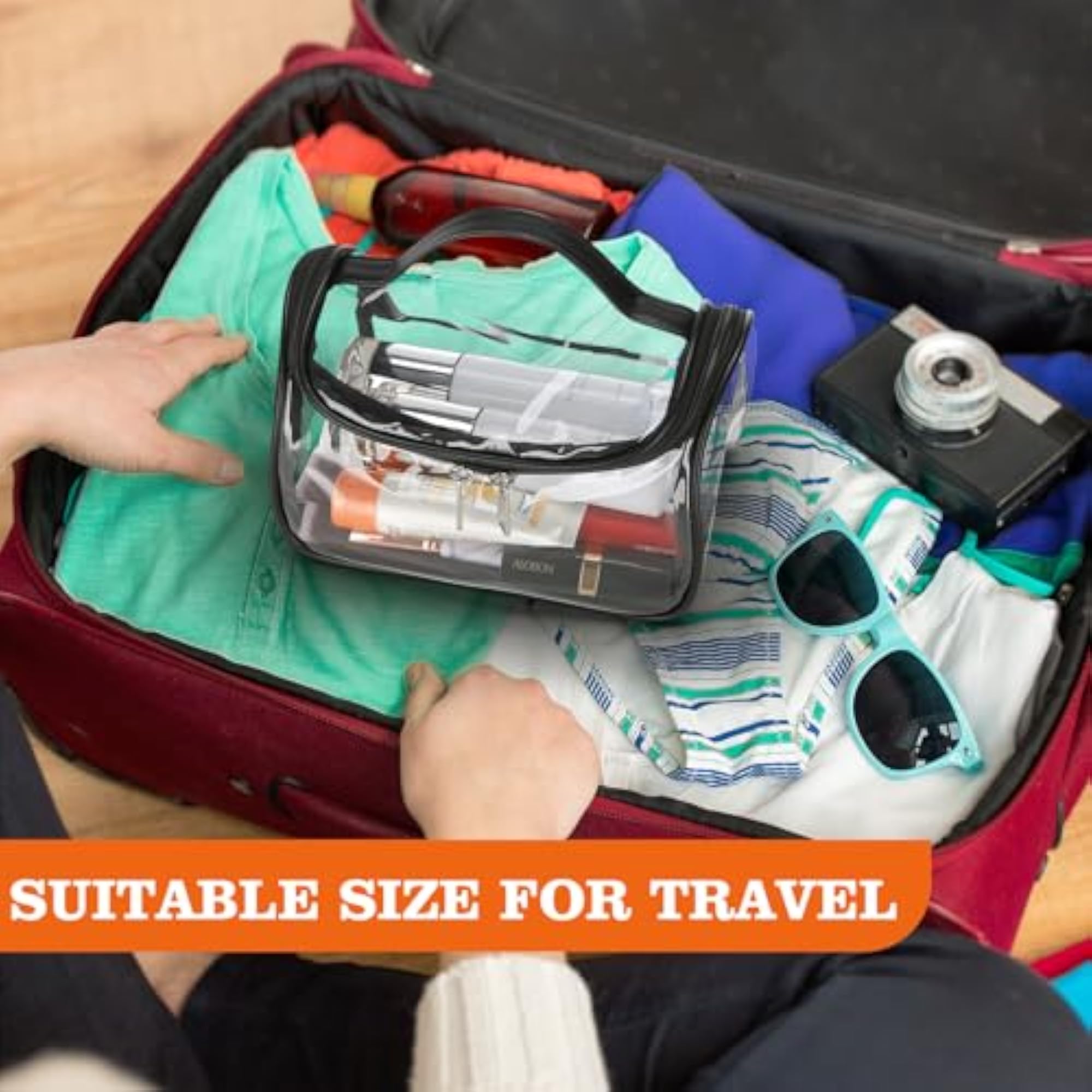 Heavy Duty Clear Cosmetic Bag, Waterproof Organizer