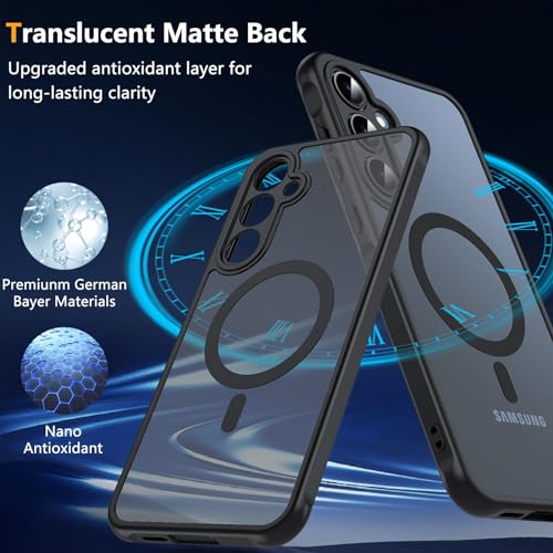 BESINPO Magnetisch Für Samsung Galaxy A55 5G Hülle mit Panzerglas Glas, Militärschutz Handyhülle A55 5G Stoßfest Robust Dünn Schutzfolie… – Ansicht 6