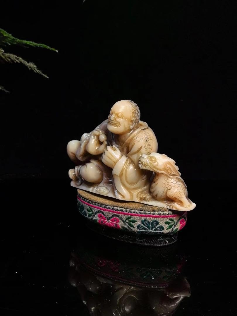 中国古美術・ 降龍羅漢・寿山石極品水晶銀田黄の印鑑・摆件・文房具・置物・賞物・書 Amazon.co.jp: 中国古美術 降龍羅漢寿山石極品水晶銀田黄の印鑑