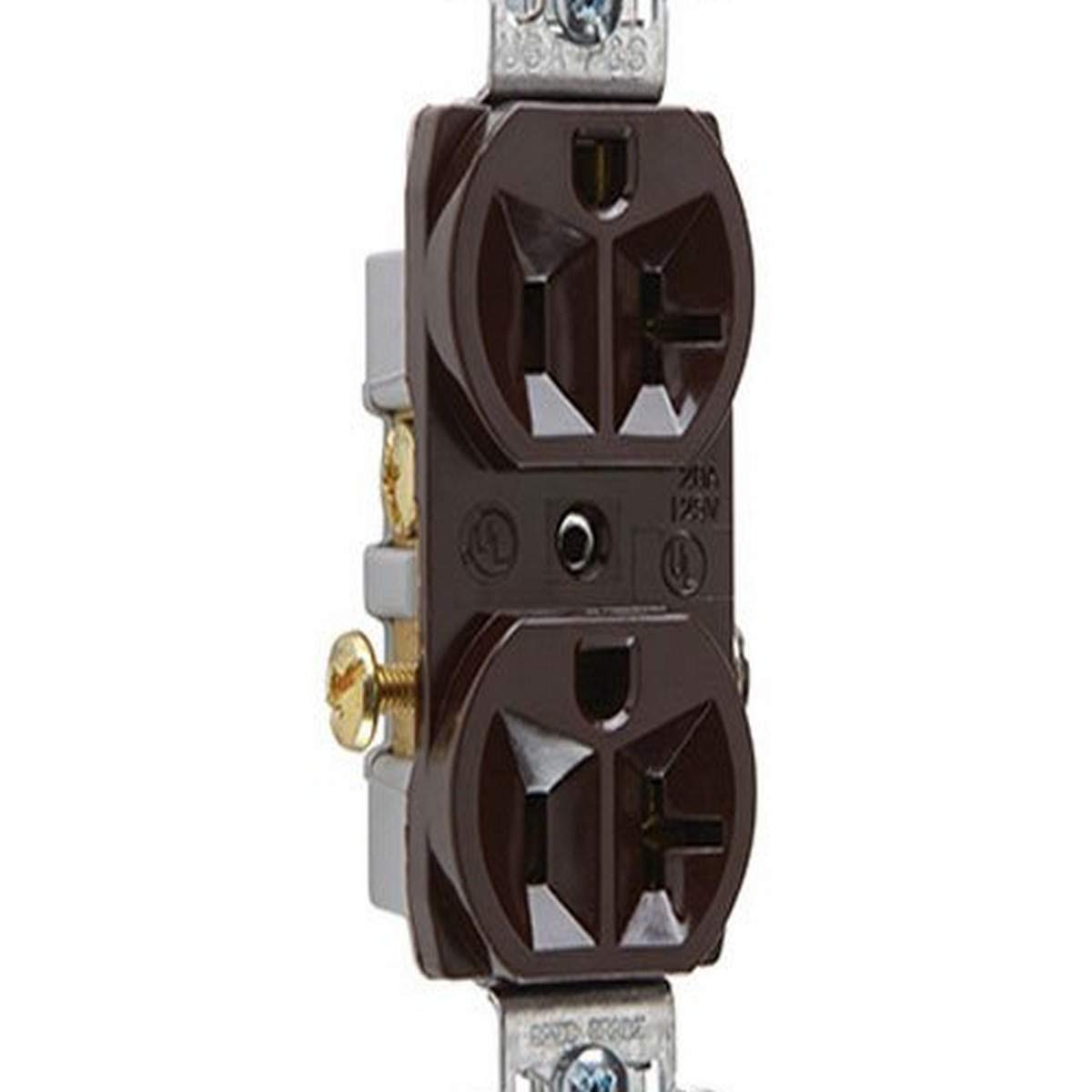 Pass & Seymour Duplex Outlet, Heavy-Duty, Brown, 125-Volt, 20-Amp
