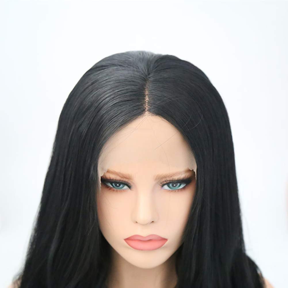 Glueless Lace Front Wigs Long Natural Body Wave Swiss Natural Black Synthetic Lace Front Wig Natural Hairline Heat Resistant