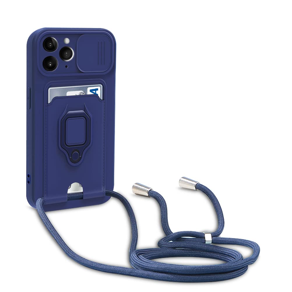 Coque IPhone 16e Avec Cordon Et Anneau XCYYOO - Silicone Souple Anti-Choc - Support Intégré - Noir