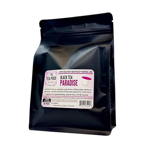 Vista 98 de Paquete variado de cápsulas de té compatibles con Nespresso OriginalLine: 36 cápsulas de té individuales que incluyen hibisco, desayuno inglés