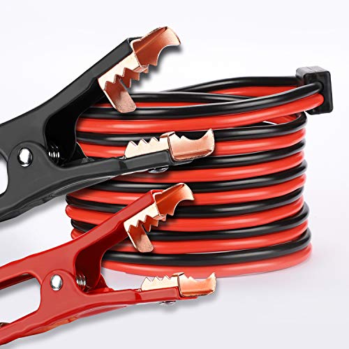 TWING Jumper Cables 2 Gauge 20 Feet 1000Amp Booster Cable for Battery Emergency 2AWG 20Ft Heavy Duty Long Enough Strong Clips