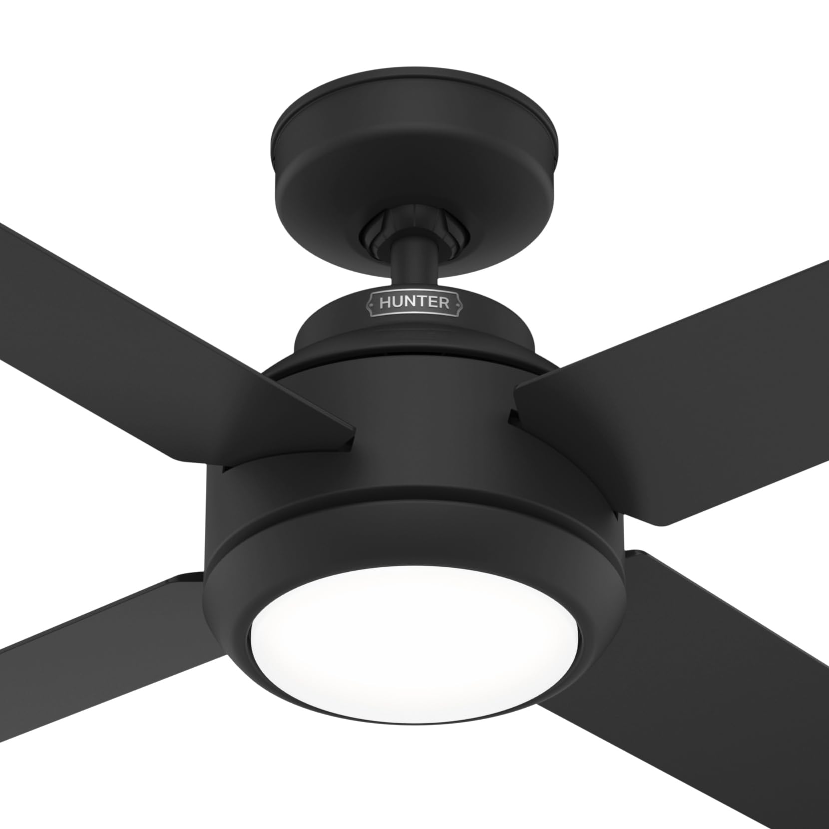 Hunter Fan 132 cm / 52 inch Greta Matte Black Indoor Ceiling Fan with LED Light Kit and Handheld Remote, Summer/Winter Operation, Model 52640