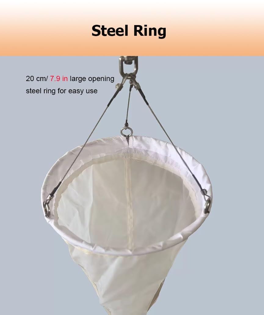 Rete per pesci d'acquario, Rete in nylon for plancton da 125 e 200 maglie for fitoplancton, protozoi e rotiferi
