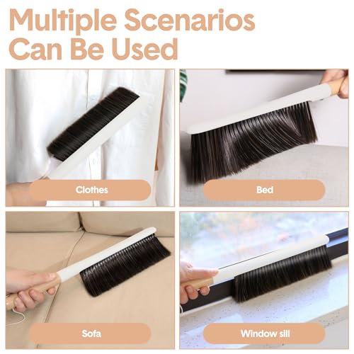 2 cepillos de limpieza suaves con mango de madera portátiles para el hogar 6
