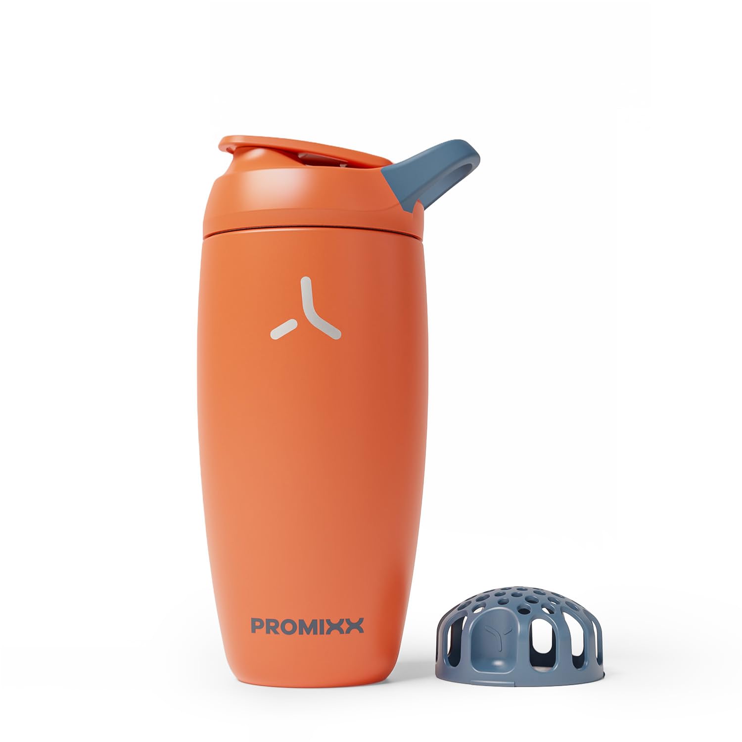 Promixx Pursuit Shaker Isolato – 550ml Acciaio Inossidabile Doppia Parete Miscelatore Proteine con Snap-Fit per Frullati Ghiacciati – Ermetico per Fitness – Arancione Bruciato