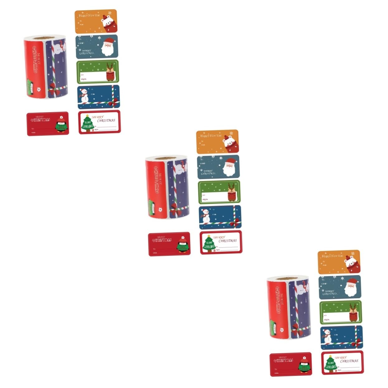 FOMIYES 3 Rollen Aufkleber christmas tags sticker weihnachten christmas stickers Weihnachtsgeschenkanhänger Gold Schild weihnachtsgeschenketiketten selbstklebende Geschenketiketten