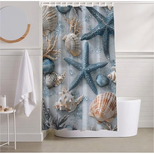 Rideaux de douche polyester résistant 100x200 rideau bleu pour salle de bain - 2