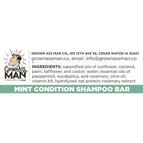 Miniatura 6 de Grown Ass Man Co. - Barra de champú sólida 3 en 1 gel de lavado para cabello, barba y cuerpo, sin plástico y ecológico, limpieza natural y orgánica
