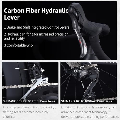 SAVADECK A7L Carbon Road Bike, T800 Carbon Fiber Frame 700C