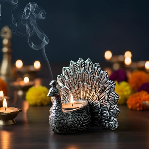 Image of Silver Plated Peacock Idol for Vastu and Home Decor | Divine Vastu Showpiece for Home & Gifting | 999 Silver Plated Decorative Idol | Auspicious Vastu Gift for Home, Weddings & Engagements