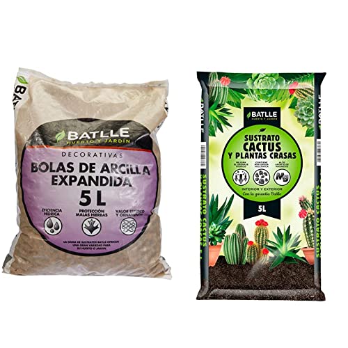 Semillas Batlle Sustrato Bolas Arcilla Expandida 5l & Sustrato Cactus 5l.