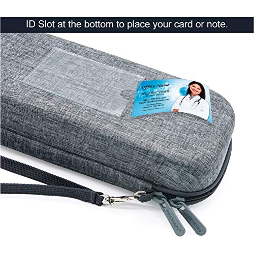 Image of PROHAPI Hard Stethoscope Case, Large Stethoscope Carrying Case with ID Slot, Compatible with 3M Littmann /ADC /Omron /MDF Stethoscope Includes Mesh Pocket for Nurse Accessories (Volcanic Grey)