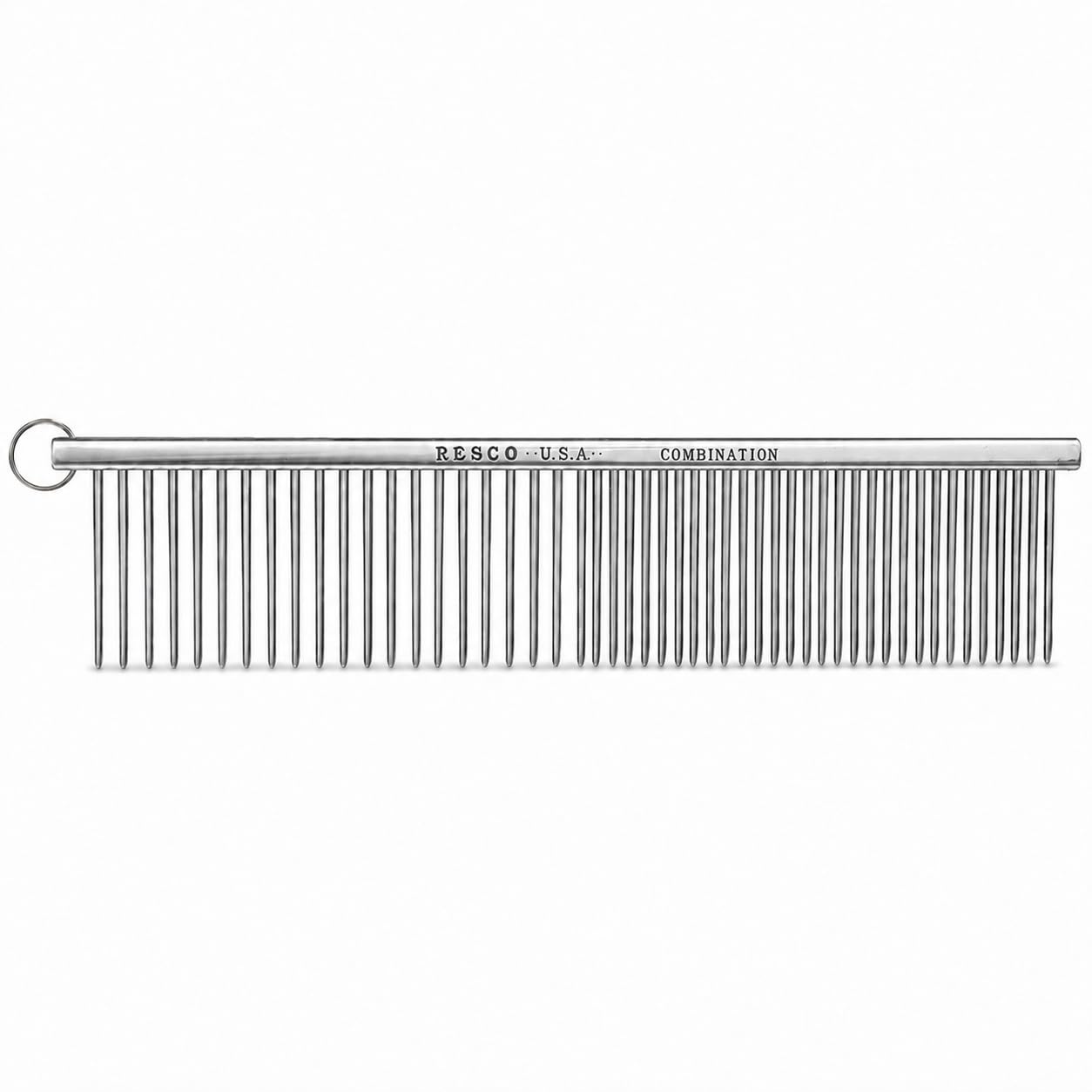 Resco Greyhound Dog Grooming Comb, 1.5" Pins, Chrome, Made in USA