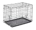 New World 30" Double Door Folding Metal Dog Crate, Includes Leak-Proof Plastic Tray; Dog Crate Measures 30L x 19W x 21H Inches, For Medium Dog Breeds