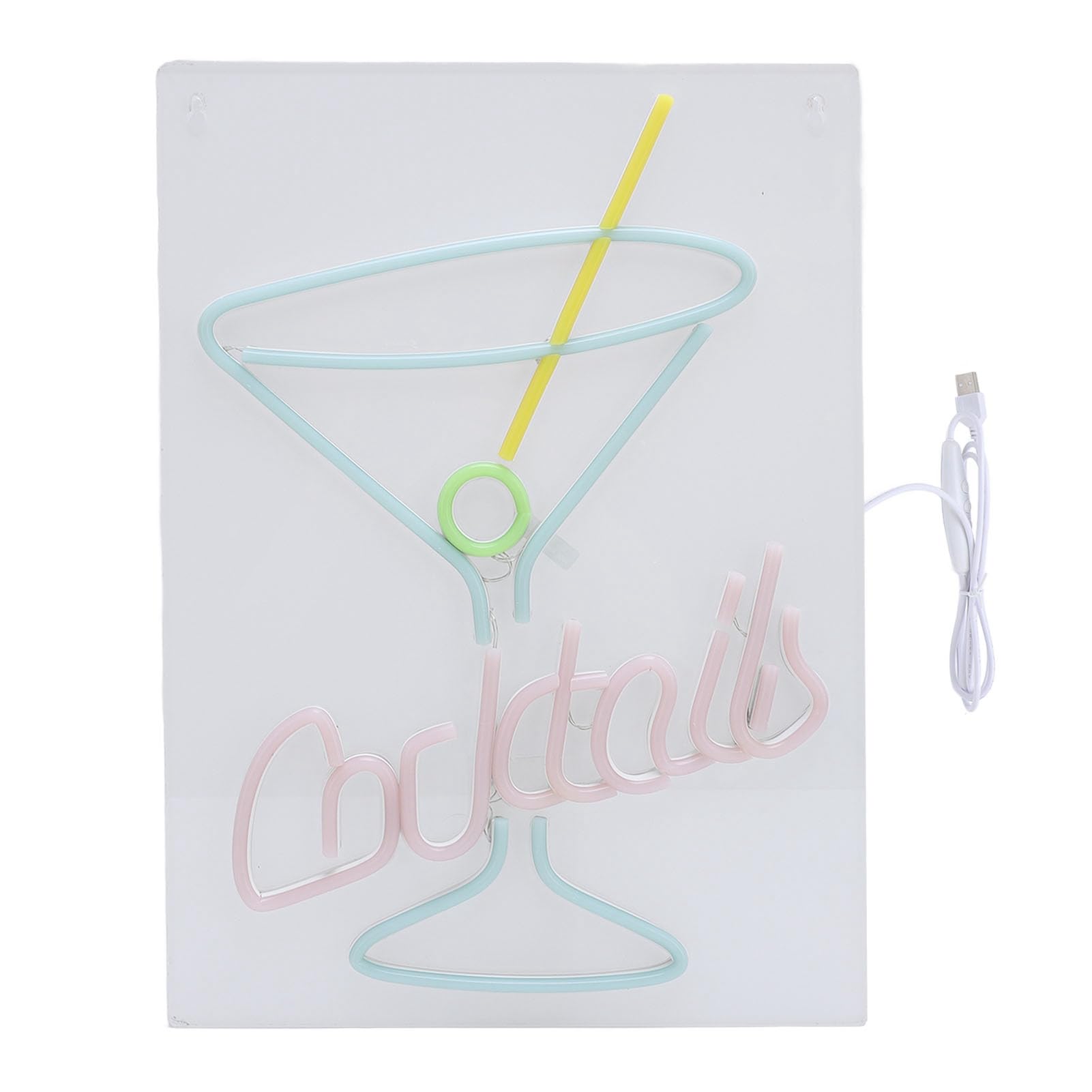 Néon LED Verre à Cocktail Déco Murale Chambre Esthétique Lampe Acrylique Dimmer
