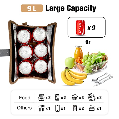 Women's Insulated Lunch Bag, Blue White Stripes