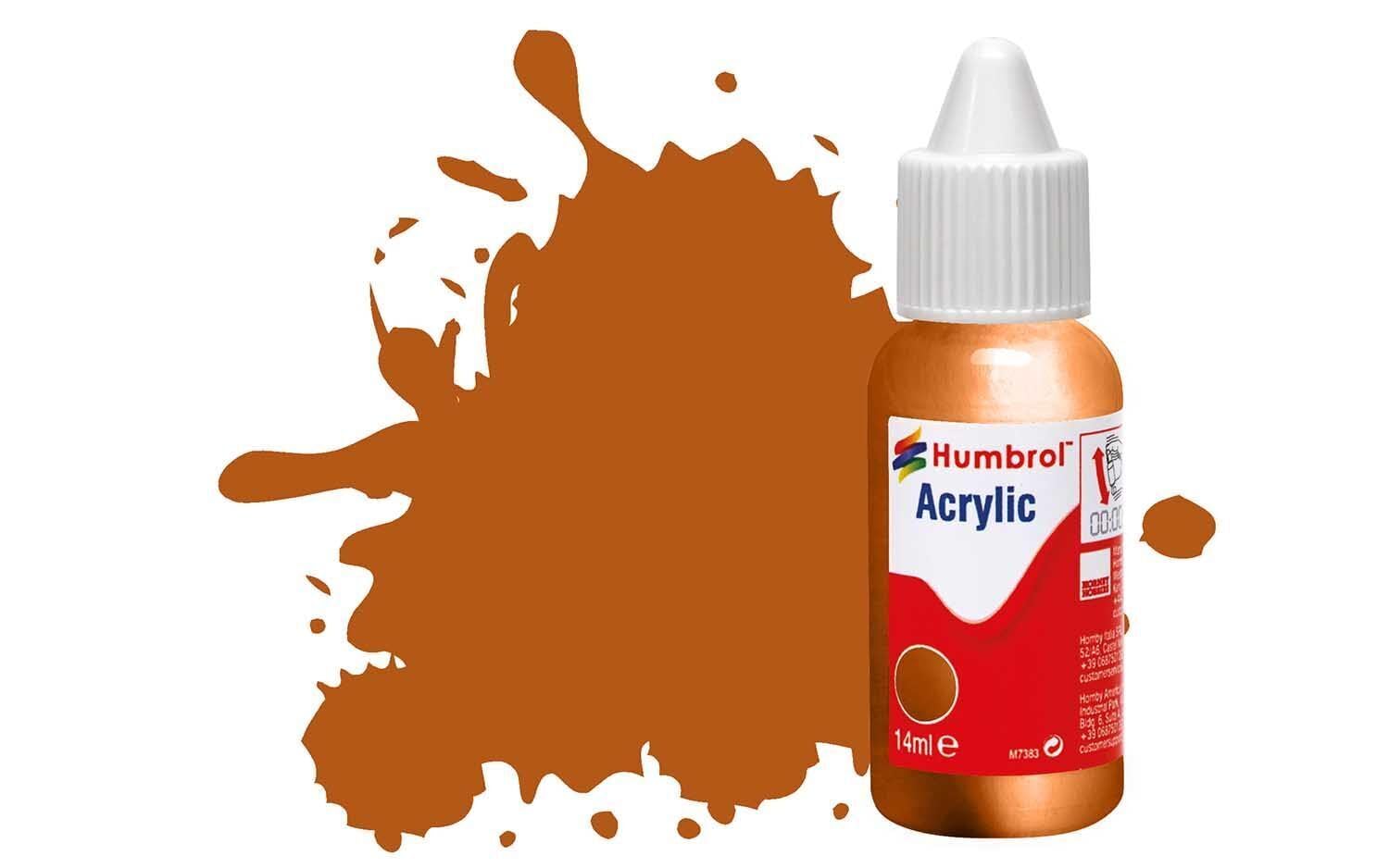 Humbrol Model Paint - DB0055 No 55 Bronze - Metallic (14ml), Acrylic Paints for Models, Plastic, Metal, Wood, Glass, Ceramics and More, Acrylic Touch Up Paint - Hobby Paint Bottle for Craft Kits