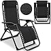tillvex Sedia a gravità zero Pieghevole con Cuscino | Lettino da Giardino Regolabile con Struttura in Acciaio | Sedia a Sdraio con Schienale e Braccioli Regolabili (Nero)