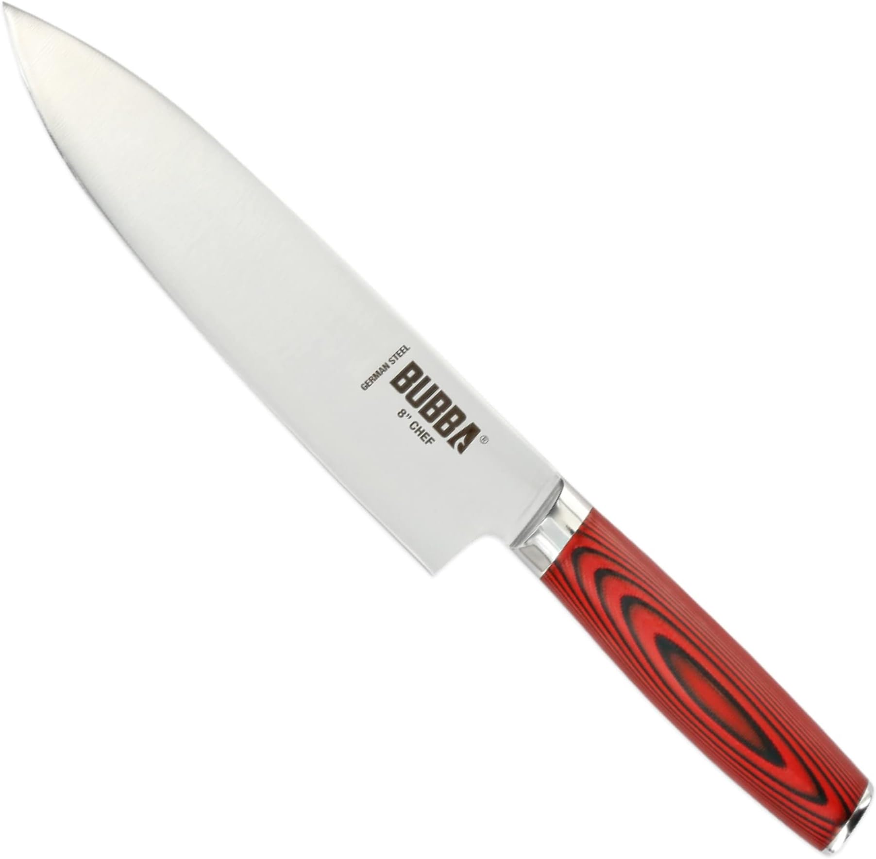 BUBBAKitchen Series 8" Chef Knife, an all-purpose kitchen knife for Chopping, Mincing, Slicing and Dicing with a premium German Steel Blade for all your kitchen needs
