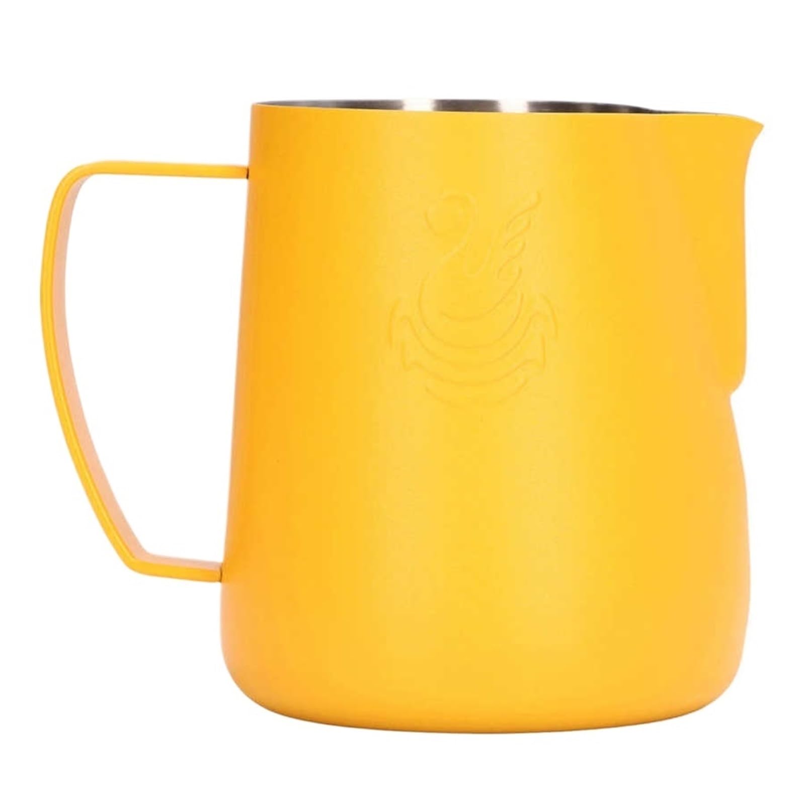 Jarra for leche de acero inoxidable, 2 uds., 400ml, jarra de café, taza for espumar, máquina for hacer crema, artesanía, Latte Art, herramientas de café Para café(Lemon Yellow)