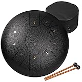 instrumentos de percusion para niños para colorear SINTONIZACIÓN MANUAL: Cada tambor de lengüeta de acero de 30 cm está cuidadosamente afinado y cortado a mano con precisión, lo que hace que cada melodía sea perfecta. El nuevo acero al carbono tiene mayor dureza, evitando el sonido de arrastre causado por la resonancia excesiva del acero de titanio, y la calidad del sonido es más pura y estratificada.