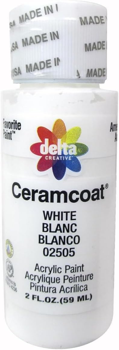 Delta Creative Ceramcoat Acrylic Paint in Assorted Colors (2 oz), 2505, White