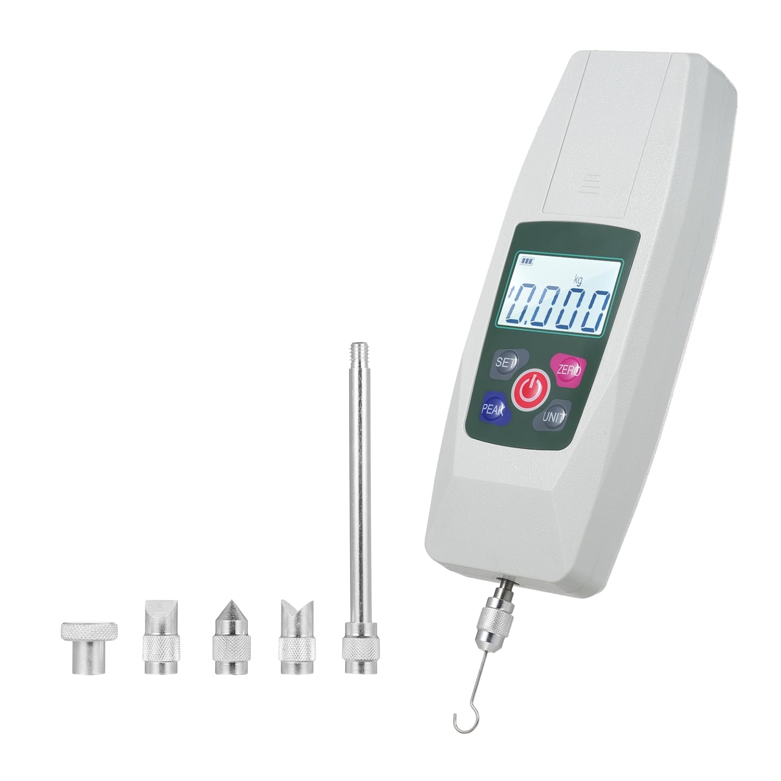 Medidor de fuerza Digital 500N 2 en probador de empuje y tracción dinamómetro multifuncional para pruebas de presión de tensión con apagado automático (KF-500)