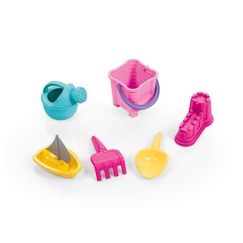 Dolu Tavolo con Sabbia e Acqua 3 in 1, Giocattolo Creativo per Bambini dai 24 Mesi in su, Vassoio da Gioco, Tavolo da Gioco per Acqua, Sandbox – Rosa/Bianco