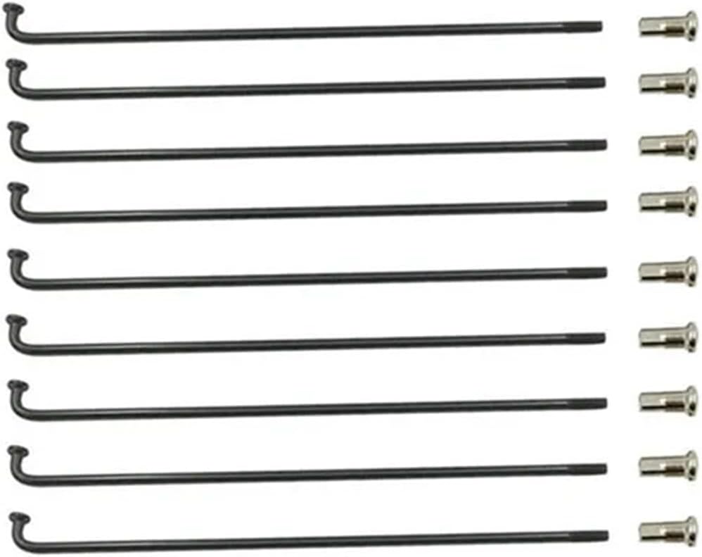 40Pcs Electric Fit for Bicycles Motor Wheel Spokes 12G Diameter 2.6mm Equal Diameter J-Bend Electrophoresis Black Color E-Bike Spokes Bike Spoke Parts
