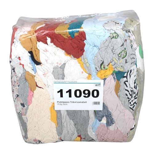 Baumwoll-Putzlappen | Poliertrikot | extrahell | 10 kg Sack | besonders saugfähig | gewaschen | Einsatzgebiete == für Werkstatt ✓ Polieren und Entfetten von Gegenständen ✓