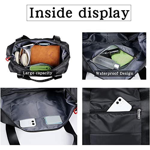 Black and White Checkered Travel Bag - Women's Carry-on for Airplane Seat Storage, Men's Business Briefcase, Versatile Gym Bag With Separate Compartments for Wet and Dry Items4