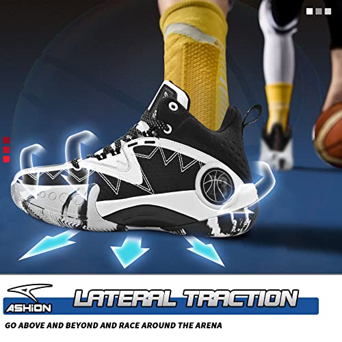 Ashion Boys Shoes Youth Air Cushion Sneakers Kids Basketball Running Sport Shoes Girls Mid Top School Training Shoes thumb #4