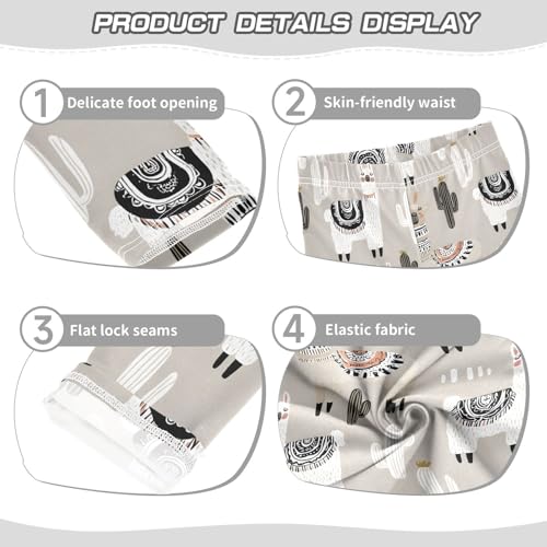 ALAZA Girls' Leggings Children's Yoga Pants Skinny Printed Dance White Llama Comfortable 4T2