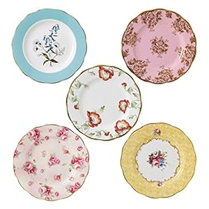 Royal Albert 100 Years 1950-1990 Plate Set, Mixed Patterns, 5-Piece