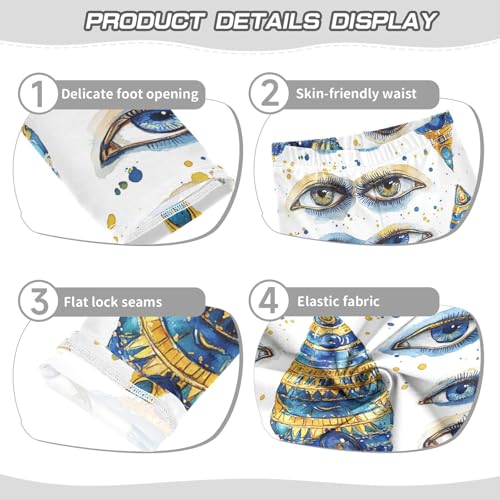 Pyramid Watercolor Egyptian Evil Eye Girls Leggings Kids Yoga Pants Dance Active Tights 4T3