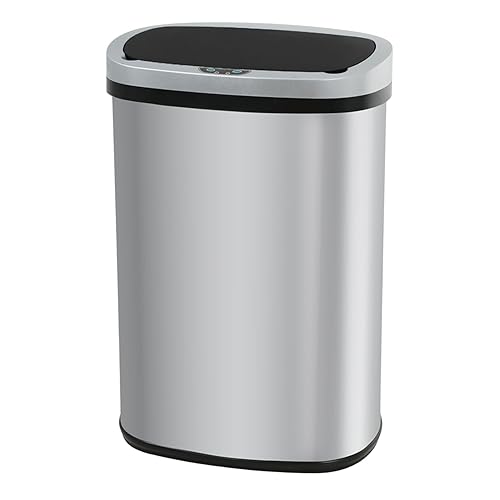 NChanmar Basurero de cocina con sensor de movimiento automático con tapa, cubo de basura sin contacto de 50 litros13 galones, cubo de basura