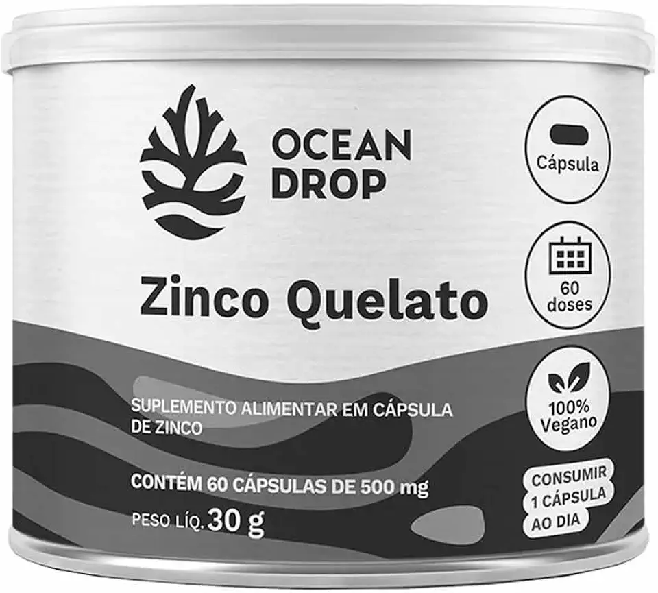 ZINCO QUELATO 60 CAPSULAS 500MG OCEAN DROP