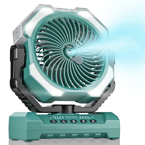 Misting Fan Portable with 250ml Water Tank, 24000mAh Rechargeable Cooling