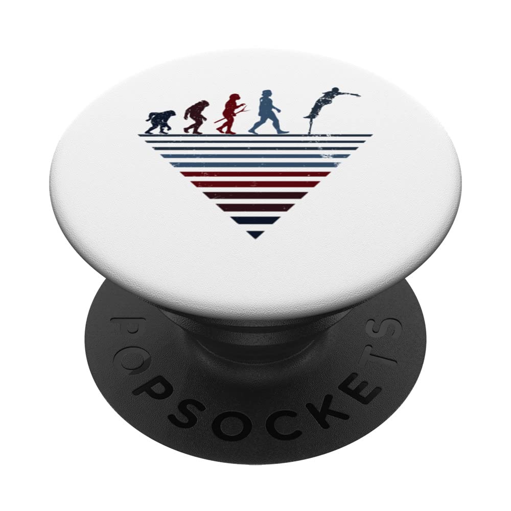 Human Evolution - Player Vintage Bungy Jumping PopSockets Swappable PopGrip, Black